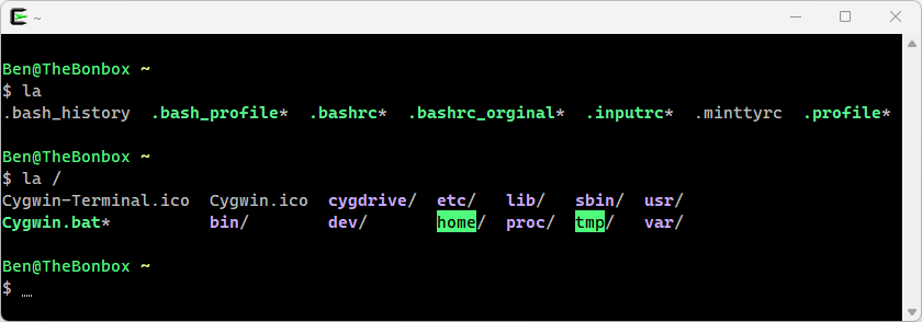 Bash shell in color