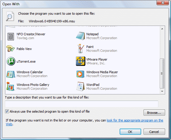 Windows dialog