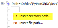 Insert directory path