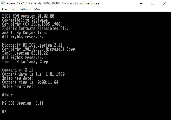 Tandy 1000 boot to floppy