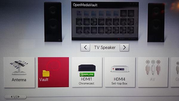 A 2013 era TV previewing the OpenMediaVault share